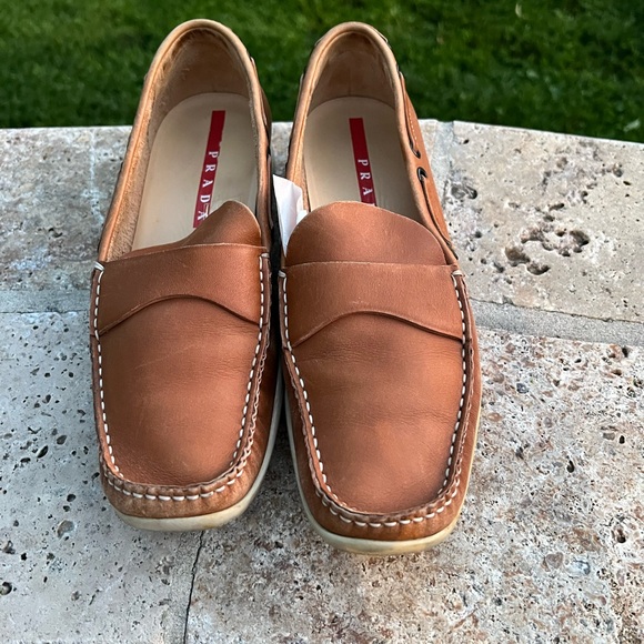 Vintage Prada Leather Loafers - Picture 1 of 9